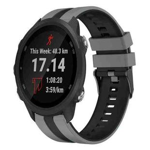 For Garmin Forerunner 245 Music 20mm Two Color Sports Silicone Watch Band(Grey+Black)