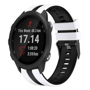 For Garmin Forerunner 245 20mm Two Color Sports Silicone Watch Band(White+Black)