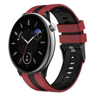 For Amazfit GTR Mini 20mm Two-Color Sports Silicone Watch Band(Red+Black)