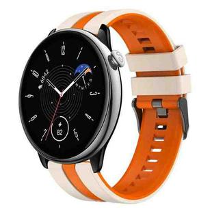 For Amazfit GTR Mini 20mm Two-Color Sports Silicone Watch Band(Starlight+Orange)