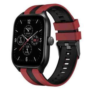 For Amazfit GTS 4 20mm Two-Color Sports Silicone Watch Band(Red+Black)