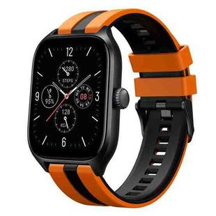 For Amazfit GTS 4 20mm Two-Color Sports Silicone Watch Band(Orange+Black)