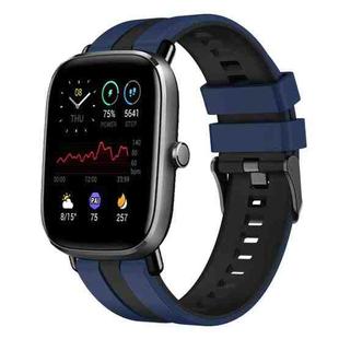 For Amazfit GTS 4 Mini 20mm Two-Color Sports Silicone Watch Band(Blue+Black)