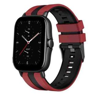For Amazfit GTS 2E 20mm Two-Color Sports Silicone Watch Band(Red+Black)