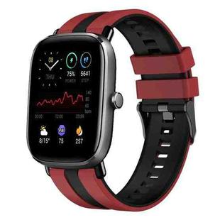 For Amazfit GTS 2 Mini 20mm Two-Color Sports Silicone Watch Band(Red+Black)