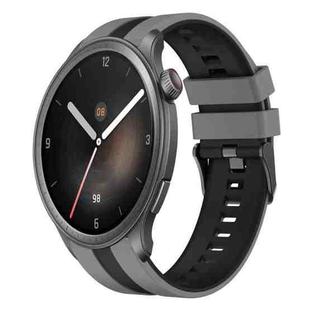 For Amazfit Balance 22mm Two-Color Sports Silicone Watch Band(Grey+Black)