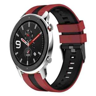 For Amazfit GTR 4 22mm Two-Color Sports Silicone Watch Band(Red+Black)