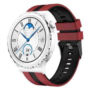 For Huawei Watch GT3 Pro 43mm 20mm Two Color Sports Silicone Watch Band(Red+Black)