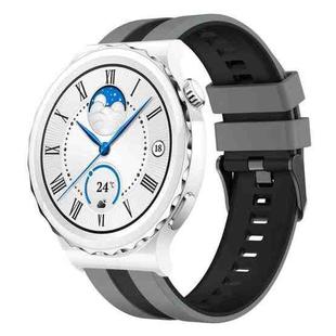 For Huawei Watch GT3 Pro 43mm 20mm Two Color Sports Silicone Watch Band(Grey+Black)