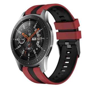 For Samsung Galaxy Watch 46mm 22mm Two Color Sports Silicone Watch Band(Red+Black)