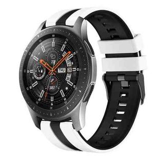 For Samsung Galaxy Watch 46mm 22mm Two Color Sports Silicone Watch Band(White+Black)