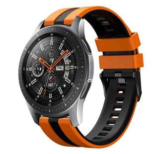 For Samsung Galaxy Watch 46mm 22mm Two Color Sports Silicone Watch Band(Orange+Black)