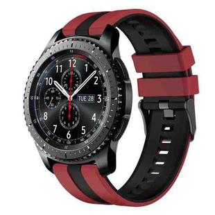 For Samsung Gear S3 Frontier 22mm Two Color Sports Silicone Watch Band(Red+Black)