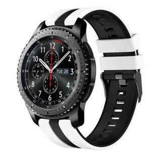For Samsung Gear S3 Frontier 22mm Two Color Sports Silicone Watch Band(White+Black)