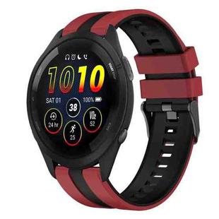 For Garmin Forerunner 265 22mm Two Color Sports Silicone Watch Band(Red+Black)