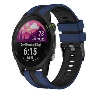 For Garmin Forerunner 255 Music 22mm Two Color Sports Silicone Watch Band(Blue+Black)