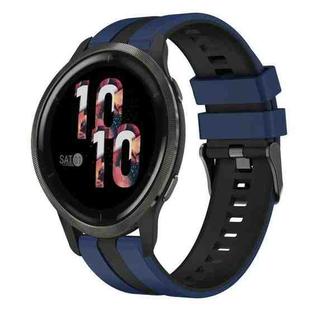 For Garmin Venu 2 22mm Two Color Sports Silicone Watch Band(Blue+Black)