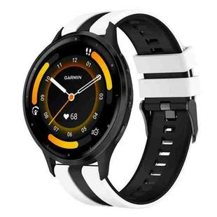 For Garmin Venu 3 22mm Two Color Sports Silicone Watch Band(White+Black)