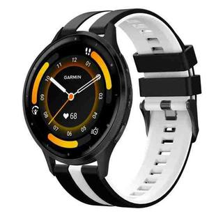 For Garmin Venu 3 22mm Two Color Sports Silicone Watch Band(Black+White)