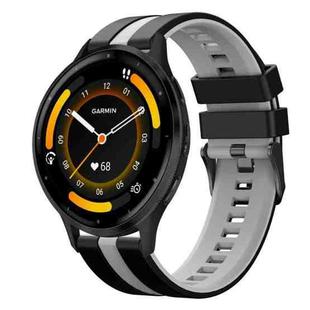For Garmin Venu 3 22mm Two Color Sports Silicone Watch Band(Black+Grey)