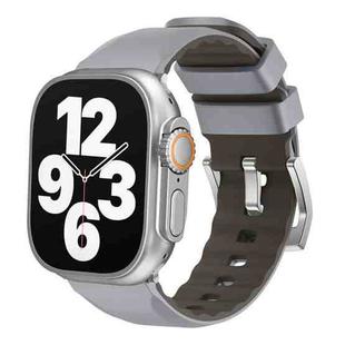 For Apple Watch Ultra 2 49mm Two-Color Silicone Watch Band(Grey)