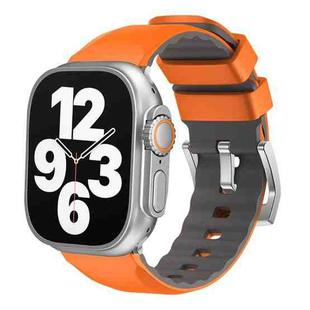 For Apple Watch SE 2023 44mm Two-Color Silicone Watch Band(Orange)