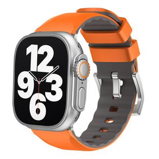 For Apple Watch SE 2022 44mm Two-Color Silicone Watch Band(Orange)