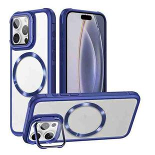 For iPhone 16 Pro Max Magsafe CD-grain Acrylic Hybrid TPU Phone Case(Blue)