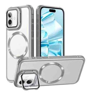 For iPhone 16 Magsafe CD-grain Acrylic Hybrid TPU Phone Case(White)