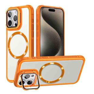 For iPhone 15 Pro Max Magsafe CD-grain Acrylic Hybrid TPU Phone Case(Orange)