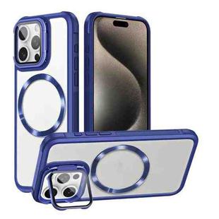 For iPhone 15 Pro Max Magsafe CD-grain Acrylic Hybrid TPU Phone Case(Blue)