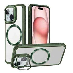 For iPhone 15 CD-grain Magsafe Acrylic Hybrid TPU Phone Case(Green)