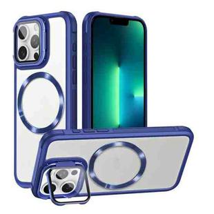 For iPhone 13 Pro Max Magsafe CD-grain Acrylic Hybrid TPU Phone Case(Blue)