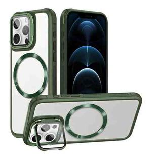 For iPhone 12 Pro Max Magsafe CD-grain Acrylic Hybrid TPU Phone Case(Green)