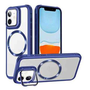 For iPhone 11 Magsafe CD-grain Acrylic Hybrid TPU Phone Case(Blue)