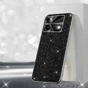 For vivo iQOO Neo8 Electroplated Glitter Powder Phone Case(Black)