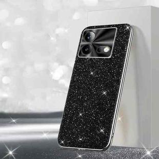 For vivo iQOO Neo8 Pro Electroplated Glitter Powder Phone Case(Black)