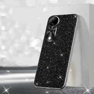 For vivo S19 Electroplated Glitter Powder Phone Case(Black)