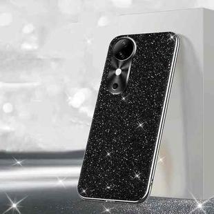 For vivo S19 Pro Electroplated Glitter Powder Phone Case(Black)