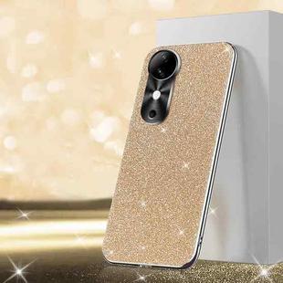 For vivo S19 Pro Electroplated Glitter Powder Phone Case(Gold)