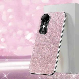 For vivo S19 Pro Electroplated Glitter Powder Phone Case(Pink)