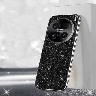 For vivo X100 Ultra Electroplated Glitter Powder Phone Case(Black)