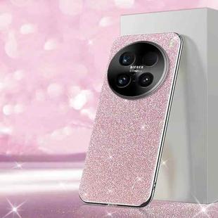 For vivo X100 Ultra Electroplated Glitter Powder Phone Case(Pink)