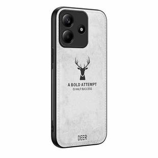 For Xiaomi Redmi Note 14 5G Deer Head Cloth Skin All-inclusive Phone Case(White)