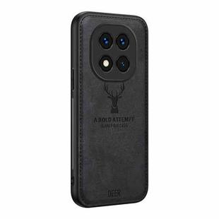 For Xiaomi Redmi Note 14 Pro 5G Deer Head Cloth Skin All-inclusive Phone Case(Black)