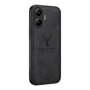 For Xiaomi Redmi Turbo 4 Pro Deer Head Cloth Skin All-inclusive Phone Case(Black)