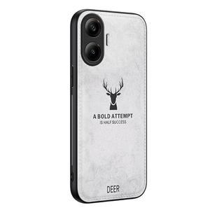 For Xiaomi Redmi Turbo 4 Pro Deer Head Cloth Skin All-inclusive Phone Case(White)