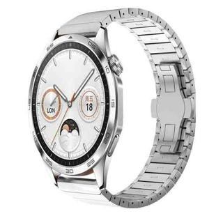 For Huawei Watch GT4 46mm 22mm One Bead Paint Butterfly Buckle Alloy Watch Band(Silver)