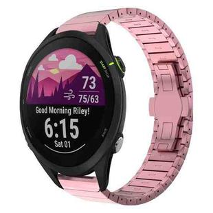 For Garmin Forerunner 255 Music 22mm One Bead Paint Butterfly Buckle Alloy Watch Band(Pink)