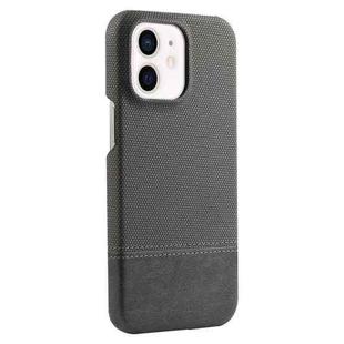 For iPhone 12 Stitching Cloth PU Shockproof Phone Case(Grey)